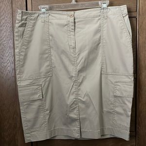EILEEN FISHER Khaki Cargo Skirt L